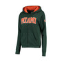 Women's Green Miami Hurricanes Arched Name Full Zip Hoodie