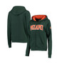 Women's Green Miami Hurricanes Arched Name Full Zip Hoodie