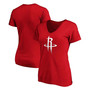 Women's Red Houston Rockets Primary Logo Team V-Neck T-shirt
