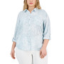 Trendy Plus Size Printed Utility Shirt