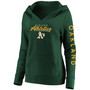 Women's Green Oakland Athletics Core High Class Crossover Pullover Hoodie