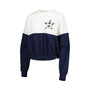 Women's White, Navy Houston Astros Take Two Bonita Pullover Sweatshirt