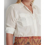 Plus Size Patch Pocket Cotton Shirt