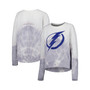 Women's Gray, White Tampa Bay Lightning Orchard Tie-Dye Long Sleeve T-shirt