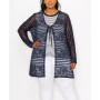 Plus Size Lace Tie Front Duster Knit Top