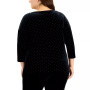 Plus Size Gift Giving Dew Drop Velour Dot-Print Top