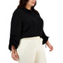 Plus Size Ruched-Sleeve Blouse
