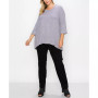 Plus Size Cozy 3/4 Rolled Sleeve Button Back Top