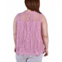 Plus Size Sleeveless Mock Neck Lace Top