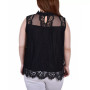 Plus Size Sleeveless Mock Neck Lace Top