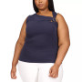Plus Size Asymmetrical O-Ring Top