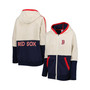 Women's Oatmeal, Navy Boston Red Sox Shuffle It Raglan Full-Zip Hoodie