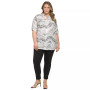 Plus Size Printed Roll-Tab-Sleeve Top