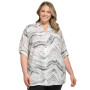 Plus Size Printed Roll-Tab-Sleeve Top