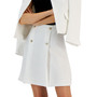Women's Textured Button-Trimmed Pleated Skirt