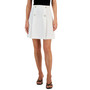 Women's Textured Button-Trimmed Pleated Skirt