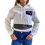 Women's White New England Patriots Crop Pullover Hoodie