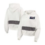 Women's White New England Patriots Crop Pullover Hoodie