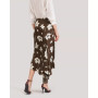 Vintage Midi Silk Floral Printed Skirt for Women
