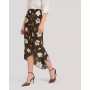 Vintage Midi Silk Floral Printed Skirt for Women