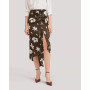 Vintage Midi Silk Floral Printed Skirt for Women
