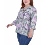 Plus Size 3/4 Roll Tab Sleeve Blouse Top