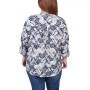 Plus Size 3/4 Roll Tab Sleeve Blouse Top