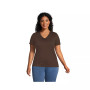 Women's Plus Size Relaxed Supima Cotton Short Sleeve V-Neck T-Shirt