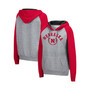 Women's Heathered Gray Nebraska Huskers Contrast Raglan Pullover Hoodie