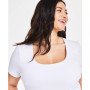 Plus Size Scoop-Neck Short-Sleeve Bodysuit, Created for Macy's