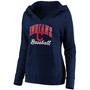 Plus Size Navy Cleveland Indians Victory Script Crossover Neck Pullover Hoodie