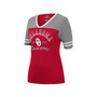 Women's Crimson, Heathered Gray Oklahoma Sooners There You Are V-Neck T-shirt
