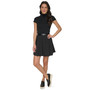 Women's Pleated Faux-Leather-Trim Mini Skirt