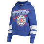 Women's Royal LA Clippers Throwback Stripe Pullover Hoodie