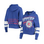 Women's Royal LA Clippers Throwback Stripe Pullover Hoodie