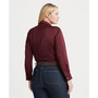 Plus Size Satin Charmeuse Buttoned Top
