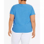 Plus Size Classic Spliced Ottoman Texture Knit Short Sleeve Top