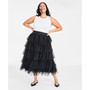 Plus Size Tulle Ruffle Midi Skirt, Created for Macy's