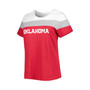 Women's Crimson Oklahoma Sooners Plus Size Split Body T-shirt
