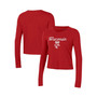 Women's Red Wisconsin Badgers Vault Cropped Long Sleeve T-shirt