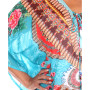 Plus Size Short Caftan with Tie-Up Neckline