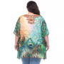 Plus Size Short Caftan with Tie-Up Neckline