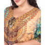 Plus Size Short Caftan with Tie-Up Neckline