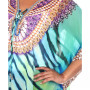 Plus Size Short Caftan with Tie-Up Neckline