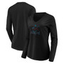 Women's Black Miami Marlins Core Team Long Sleeve V-Neck T-shirt