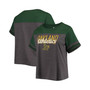 Women's Heathered Charcoal, Green Oakland Athletics Plus Size Colorblock T-shirt