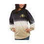 Women's Black Colorado Buffaloes Ombre Long Sleeve Dip-Dyed T-shirt