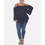 Plus Size Cold Shoulder Ruffle Sleeve Top