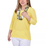Plus Size 3/4 Sleeve Textured Tunic with Detachable Scarf Set, 2 Piece