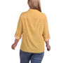 Plus Size 3/4 Sleeve Roll Tab Notch Collar Blouse
